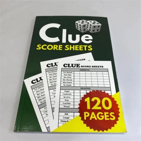 Clue Score Sheet Record Clue Classic Score Sheet Book By Lori Mcneil Brand New Picclick Uk