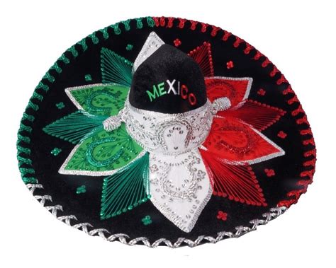 Sombrero Charro Tricolor Negro Adulto Fiesta 16 Sep Mexicano 54900
