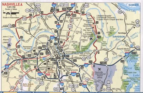 Road Map Of Nashville Tn