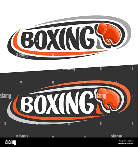 Vector Logos For Boxing Sport Flying On Trajectory Red Boxing Glove
