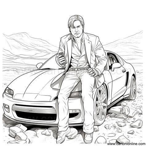 Han Lue Sung Kang From Fast And Furious Coloring Page