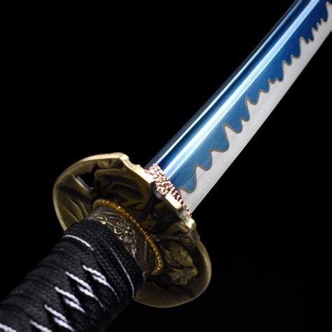 Handmade Real Katana Samurai Swords With Granite Style Saya And Blue
