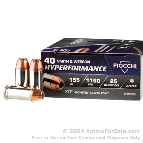 500 Rounds Of Discount 155gr Jhp 40 Sandw Ammo For Sale By Fiocchi