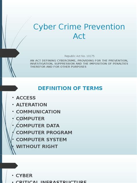 Cyber Crime Prevention Act Cybercrime Criminal Law