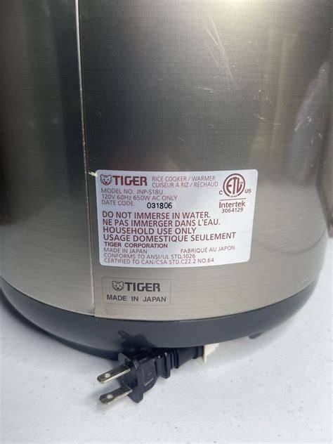 Tiger Jnp S U Cup Rice Cooker And Warmer Stainless Steel Gray Ebay