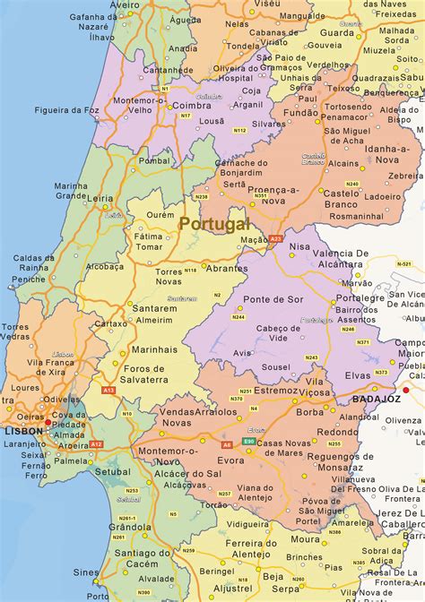 Concelhos Portugal Mapa Detailed Political Map Of Portugal Ezilon