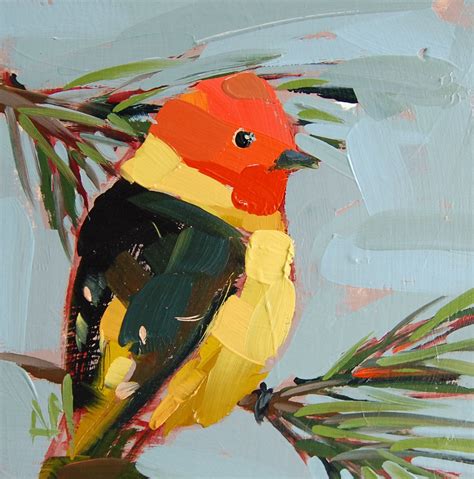 Western Tanager No 15 Original Bird Oil Painting By Angela Moulton Diy