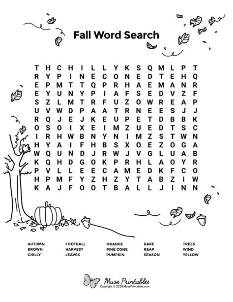 Free Printable Fall Word Search Download It At Museprintables