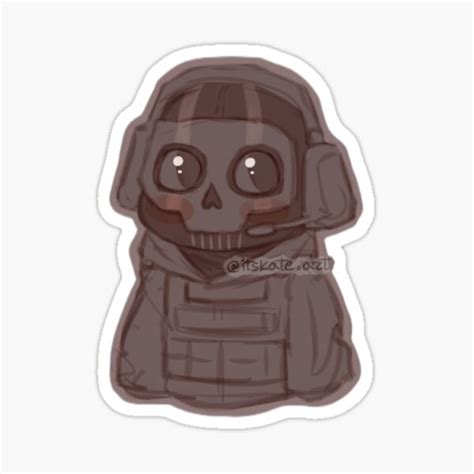 Chibi Ghost Mw2 Sticker For Sale By Itskaaate Redbubble