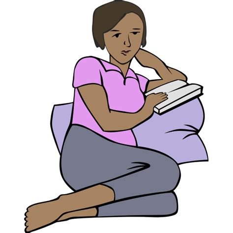 African Woman Reading Free Svg