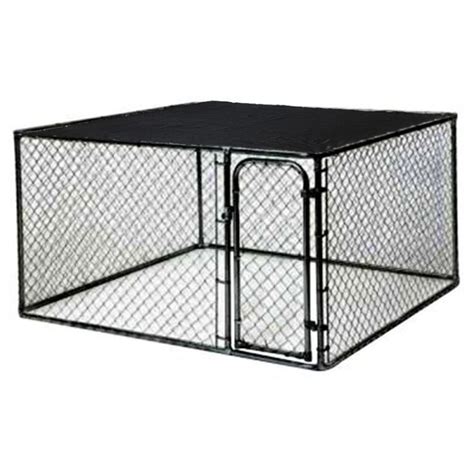 10 Ft X 5 Ft X 6 Ft Black Powder Coated Chain Link Boxed Kennel Kit