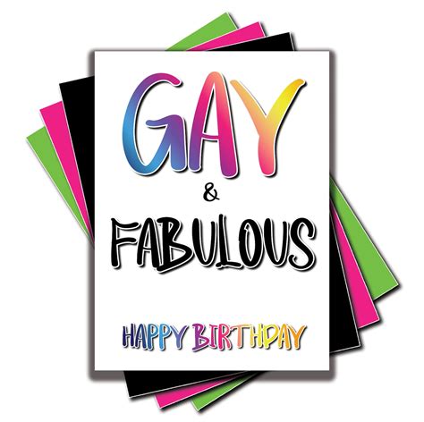 Divertido Gay Cumpleaños Tarjeta Gay Y Fabuloso Feliz Etsy