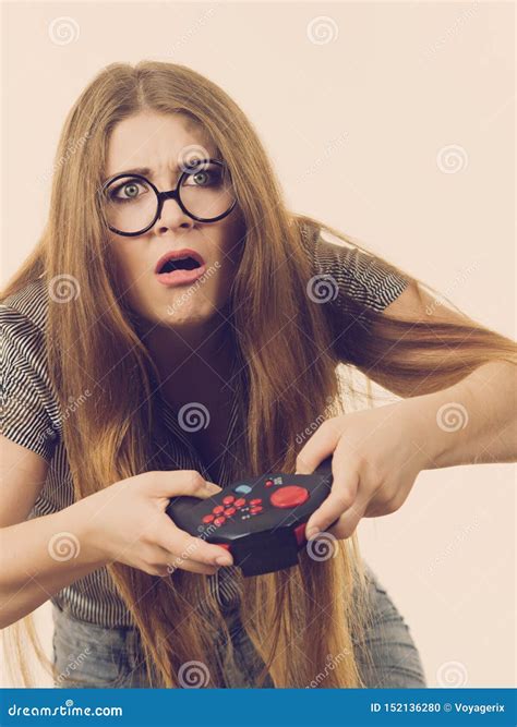 Dissatisfied Woman After Loosing Video Game Photo Stock Image Du