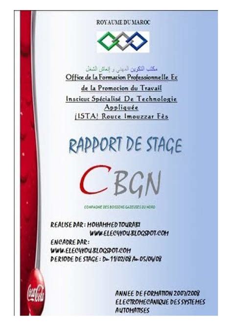 Exemple De Rapport De Stage Ofppt Pdf Iyemilu