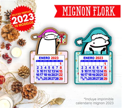 Kit Imprimible Calendario Flork Mignon Fiestas Navidad Imprimikits