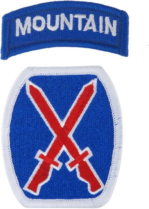 Generic Mens Us 10th Mountain Division Patch Wtab 2 Piece