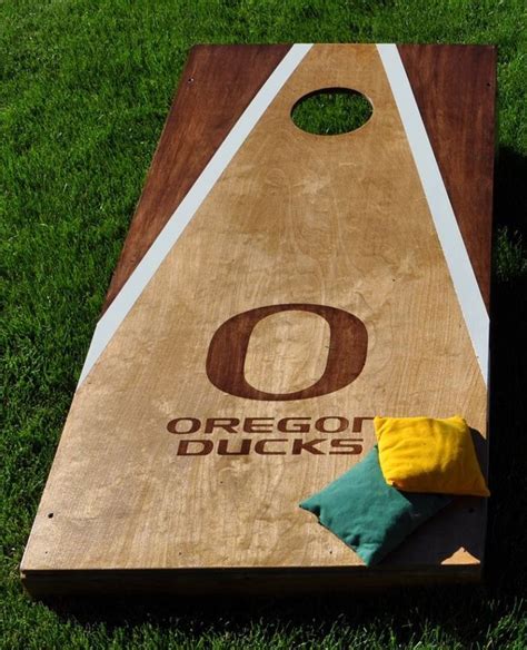 Oregon Ducks Cornhole Board Stained Cornhole Boards Cornhole Designs