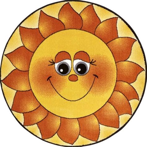 Dywan Dziecięcy Okrągły 80cm Uśmiechnięte Słoneczko Omega Świat Dywanów