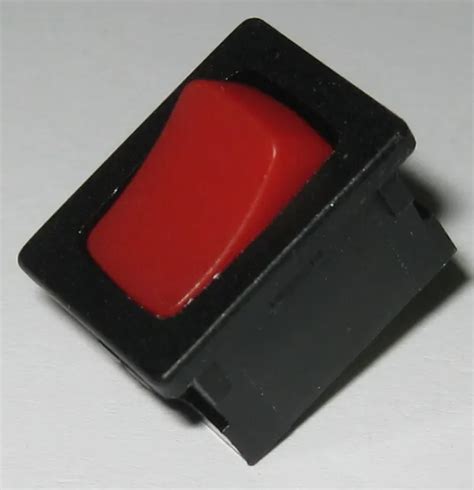 Defond Mini Black Switch With Red Rocker Spst 125v 15a 250v 75a