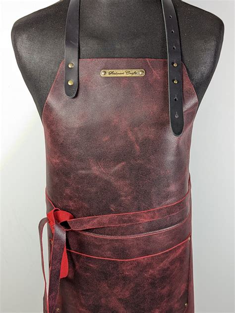 Xl Classic Leather Apron With Front Pocket Rustic Leather Stalwart