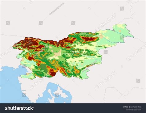 High Detailed Vector Slovenia Physical Map Stock Vector Royalty Free