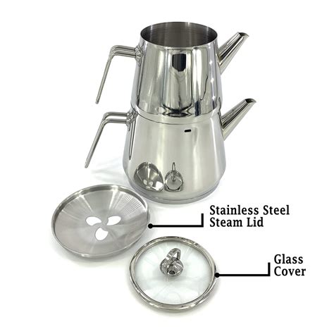 Buy Stainless Steel Tea Pots Set For Stove Top Turkish Double Teapot