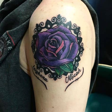 Top 81 Best Purple Rose Tattoo Ideas 2021 Inspiration Guide