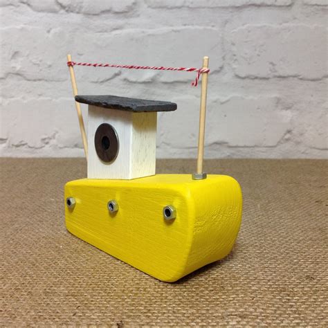Wooden Handmade Quirky Tug Boat 2 Etsy