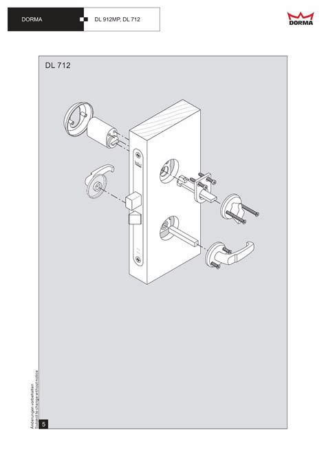 Scandinavian Door Type Lock Dorma DL 712 For Assa Abloy Ruko Tesa Dorma