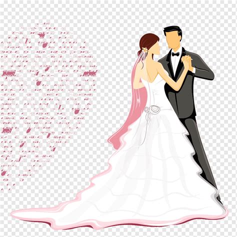 Ilustração De Casal De Casamento Animado Convite De Casamento Desejo