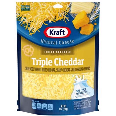 Kraft Triple Cheddar Finely Shredded Cheese 8 Oz Foods Co