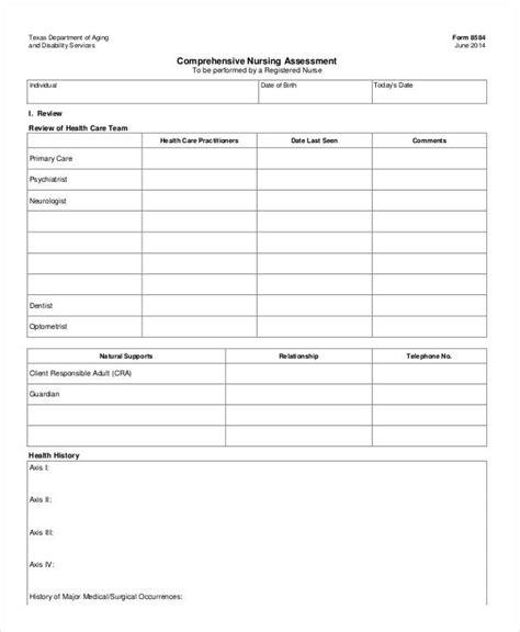 39 Printable Nursing Assessment Forms Examples 48 Off
