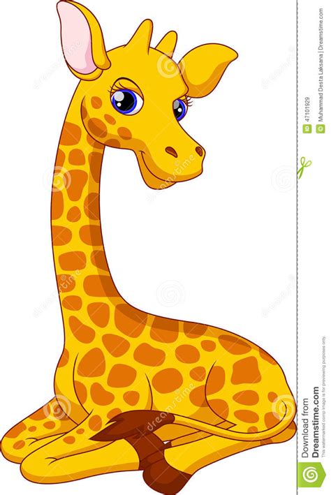 Cute Giraffe Cartoon Stock Illustration Image 47101929