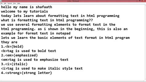 Html Formatting Text Tutorial 9 Html Programming Language Formatting