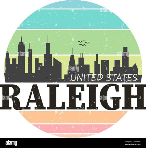 Raleigh North Carolina Usa Stamp Logo Icon Symbol Design Skyline City