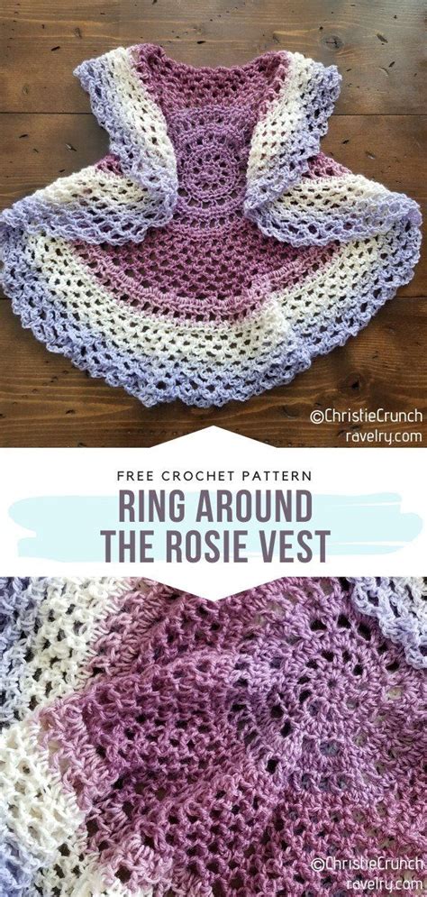 Use this free crochet set for bathroom pattern when you want to keep your washroom neat during the party. Sweet Little Girl's Vests Free Crochet Patterns in 2020 ...