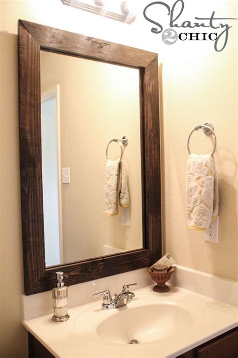 My bathroom mirror is attached to the wall but has a j channel on 3 sides, how. Easy DIY Bathroom Updates | Mirror frame diy, Bathroom ...