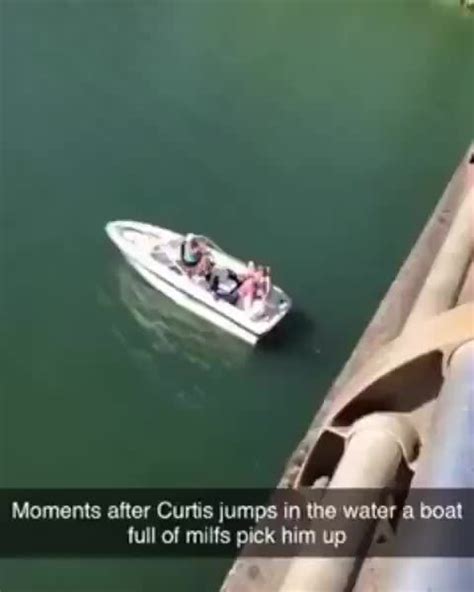Moments After Curtis Jumps In The Water A Boat Full Of Milfs Pick Him