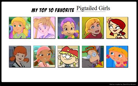 Top 10 Favorite Pigtailed Girls Meme By Jasonpictures On Deviantart
