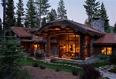 Modern Take On A Log Cabin Custom Built By Nsm Construction In Truckee Ca Cabin Exterior