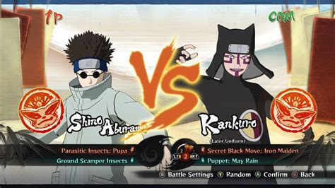 Shino Vs Kankuro Naruto Shippuden Ultimate Ninja Storm 4 Youtube