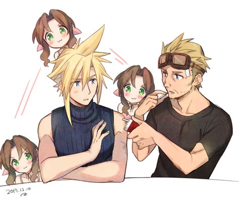 Cloud Strife Aerith Gainsborough And Cid Highwind Final Fantasy And 1 More Drawn By Krudears