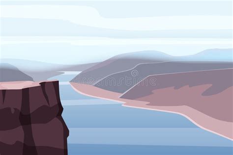 Mountain Landscape Canyon River Rocks Open Space Vector