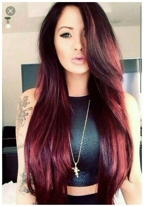 Karen Haircut Black Cherry Hair Color With Highlights Balayage