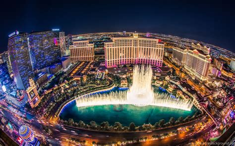 Bellagio Hotel Las Vegas Fountain Show Top View Wallpapers Desktop