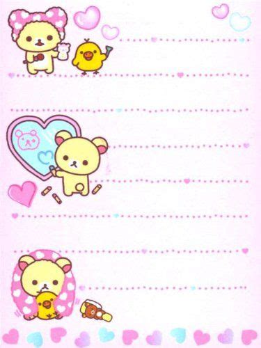Korilakkumarilakkuma Memo Sheet Kawaii Cute Journals Cute Notebooks