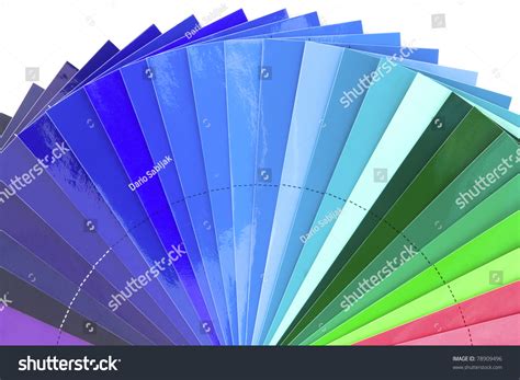 Green To Blue Color Chart Scale Isolated On White Background Stock