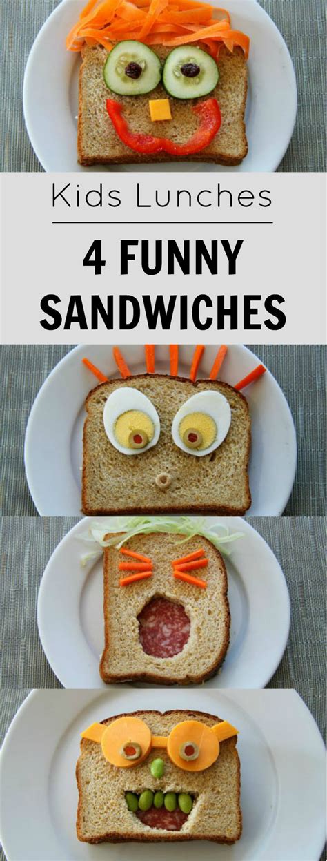 Kids Lunches 4 Easy Sandwich Face Ideas