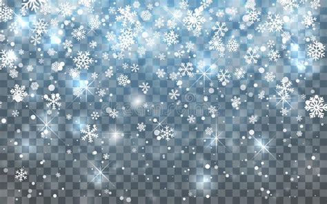 Christmas Snow Falling Snowflakes On Dark Background Snowfall Stock