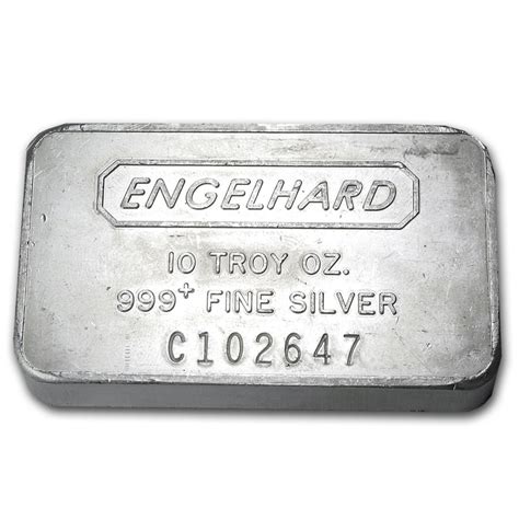 10 Oz Silver Bar Engelhard Widestruckfrosted Back 10 Oz Silver